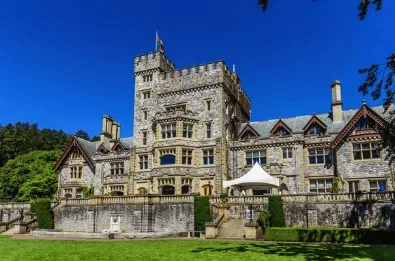 The picturesque Hatley Castle at Royal Roads University, one of the many esteemed educational institutions on Vancouver Island.